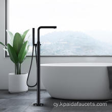 Mownt llawr du faucet bathtub annibynnol